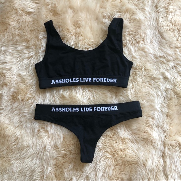 ASSHOLES LIVE FOREVER thong panty bottom - Picture 2 of 3